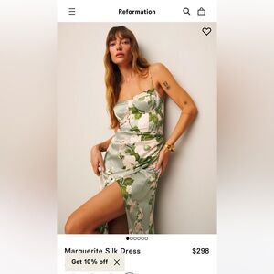 Reformation Marguerite Silk Dress Size 12/14 altered